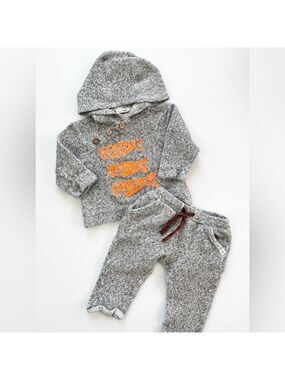 Billy Bandit Gray and Orange Fish Hoodie Set